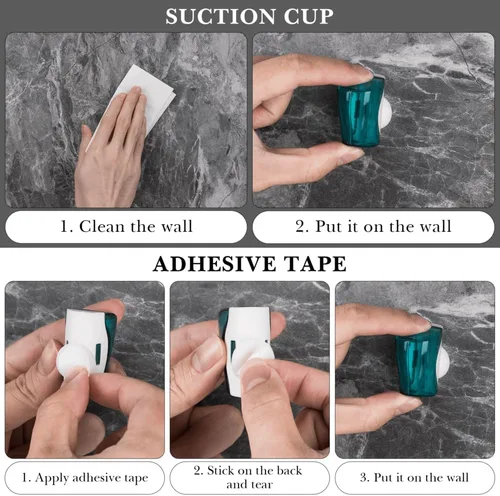 Vista 7 de Linkidea Cubiertas de cabeza de cepillo de dientes de viaje con ventosa, soporte portátil para cepillos de dientes, soporte para cepillos