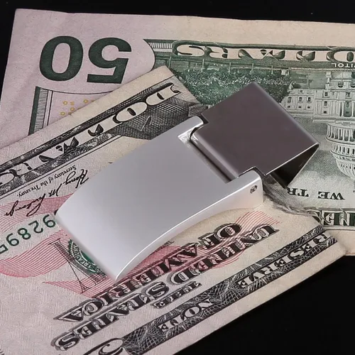 Vista 4 de Epoint Clips de dinero para hombre, más diseños, billetera casual con clip para dinero para uso diario, Sliver-eqa03b04