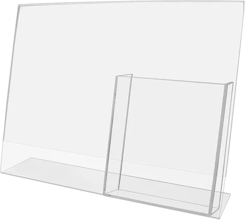 Vista 7 de Marketing Holders 4 Pack 17 "x 11" Mesa Horizontal Carpa Carpa Soporte de Letrero de Acrílico Claro Aviso Tienda de Documentos Marco de Señalización