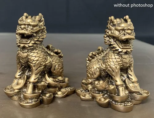 Vista 4 de Betterdecor Feng Shui Guardián Imperial Chino Chi Lin/Kylin/Qi Lin Estatua Decoración B3
