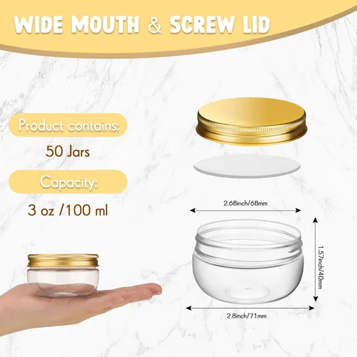 Vista 2 de Suclain 50 Piezas Frascos de Conservas de 3 oz Frascos Mason Miniatura con Tapas Recipientes Pequeños Transparentes para Conservas para Regalos