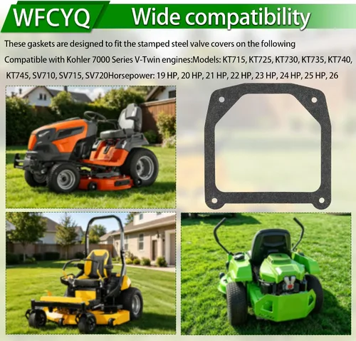 Vista 3 de Juntas de cubierta de válvula WFCYQ compatibles con tapa de cabeza de serie Kohler 7000 con cubiertas de acero estampadas (4)