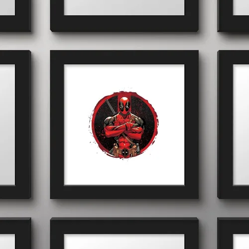 Vista 3 de Trends International Gallery Pops Marvel Comics Deadpool - Póster de pared con insignia de brazos cruzados, 12 x 12 pulgadas, versión enmarcada
