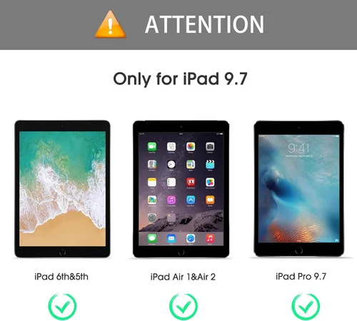 Vista 2 de OMOTON Paquete de 3 protectores de pantalla para iPad de 6ª y 5ª generación, protector de pantalla de vidrio templado compatible con Apple iPad Pro