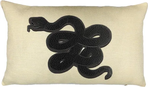 Vista 3 de Funda de almohada con bordado de serpiente, funda de cojín para decoración del hogar, cuadrado suave, 18 x 18 pulgadas