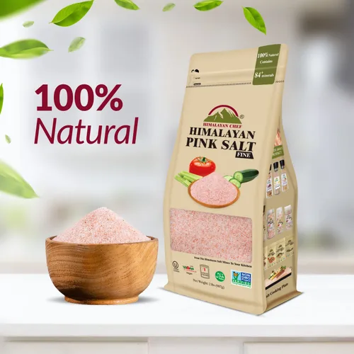 Vista 2 de Himalayan Chef - Sal rosa del Himalaya, grano fino, 2 libras (paquete de 2)