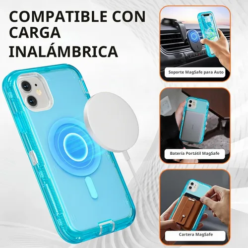 Vista 3 de Follaroma Funda para iPhone 11, Compatible con MagSafe, Fundas de Teléfono de Protección Resistente a Prueba de Golpes de Servicio Pesado