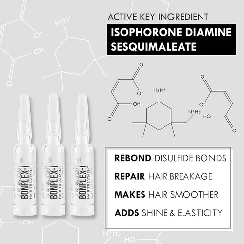 Vista 7 de i Tratamiento de ampollas Para todo tipo de cabello Daños y cabello seco Dimaleate Reconecta los enlaces disulfuro rotos dañados