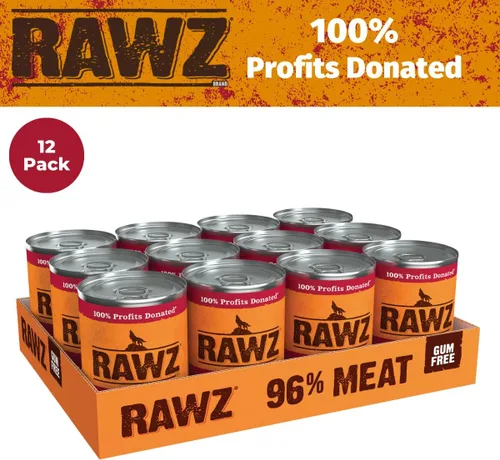 Vista 3 de Rawz Alimento húmedo enlatado con 96% de carne para perros, paquete de 12 / latas de 12.5 oz. (Carne de res/Hígado de res)