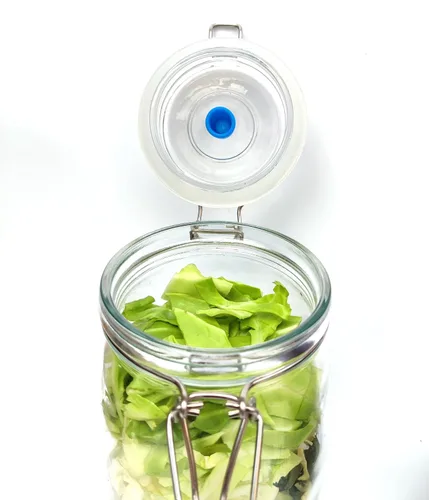 Vista 2 de Tarro de fermentación de 2 litros, kit de fermentación con pesos de fermentación y esclusas de aire para fermentación, decapado, enlatado