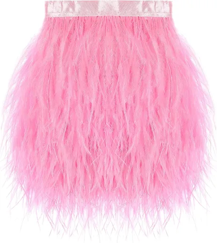 Vista 40 de SOGUGOM Adorno de Plumas de Avestruz Negro - 1.5 Capas 2 Yardas Plumas de 4 Pulgadas Adorno de Cintas con Flecos para Costura, Vestidos, Proyectos