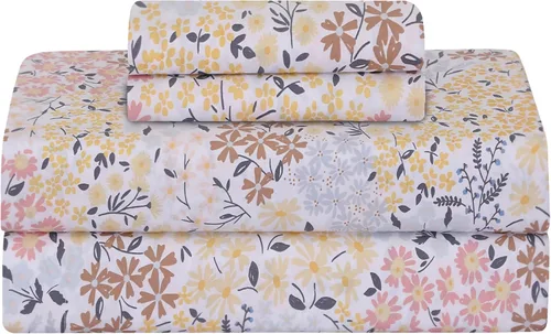 Vista 16 de Feather & Stitch - Juego de sábanas de 100 % algodón más suaves, ropa de cama de tejido percal de 300 hilos, bolsillo profundo de 16 pulgadas