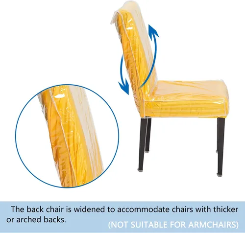 Vista 4 de Funda de plástico para silla de comedor de 21 x 20 pulgadas, protector de asiento libre de arañazos de gatos y perros, manchas, protectores