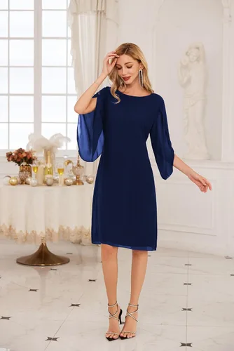 Vista 3 de GRACE KARIN Vestidos de gasa para mujer, con mangas onduladas, para fiesta, boda, cóctel, talla 8-20