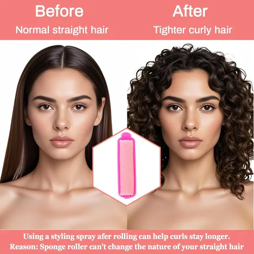 Vista 5 de MAQIHAN 56 rodillos de espuma para el cabello, rodillos de esponja de 0.59 pulgadas para rizadores de cabello sin calor para cabello corto/largo