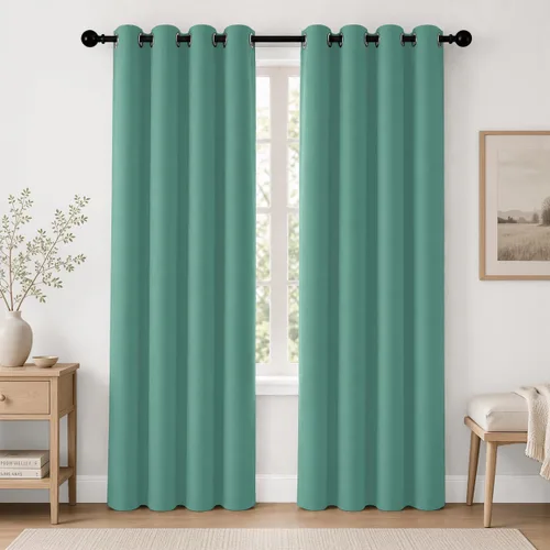 Vista 85 de Cortinas de oscurecimiento de habitación de 84 pulgadas de largo para dormitorio, sala de estar, cortinas térmicas aislantes con ojales