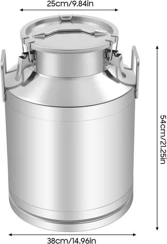 Vista 8 de Jarra de leche resistente de acero inoxidable de 50L/13 galones con tapa sellada de silicona, cubo de vino y recipiente para líquidos