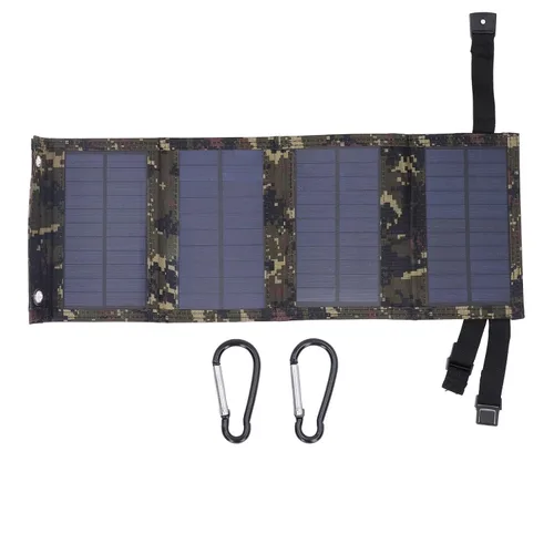 Vista 5 de Cargador de panel solar plegable, kit de cargador de panel solar plegable portátil de 10 W 5 V, IP65, impermeable, plegable, cargador solar