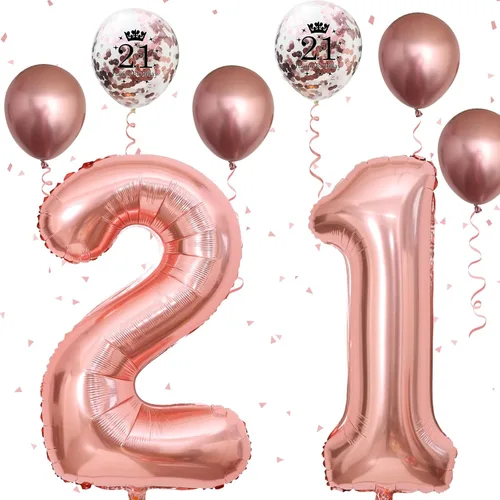 Vista 14 de Decoraciones de cumpleaños número 18 para niños y niñas, globo de aluminio con el número 18 de 40 pulgadas, globos de látex negros y metálicos