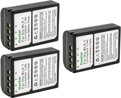 Vista 4 de Kastar BLX1 - Batería de repuesto para Olympus OM System BLX-1, cargador de batería de iones de litio Olympus OM System BCX-1, cámara sin espejo