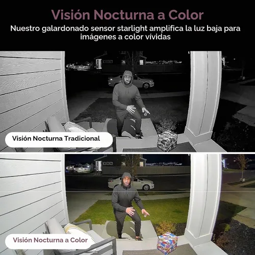 Vista 8 de WYZE Cámara de timbre con cable v2 (se requiere cableado de timbre existente), timbre de video de seguridad 2K, visión nocturna a color, audio de 2