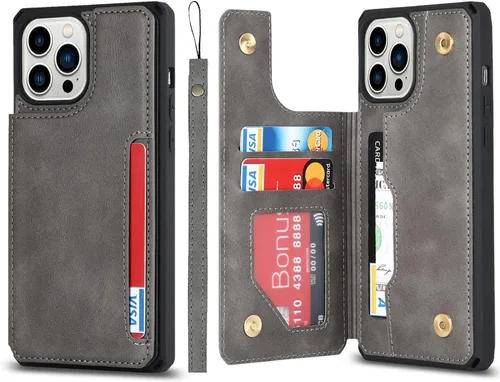 Vista 14 de Cavor Funda para iPhone 11 Pro Max con tarjetero y tarjetero, funda tipo cartera con tarjetero para tarjetas de crédito para iPhone11ProMax, funda