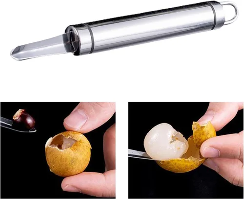 Vista 3 de Fenteer Lychee Corer - Descorazonador de chile compacto, a prueba de óxido, multifuncional, resistente, portátil, de azufaifo, removedor de núcleo