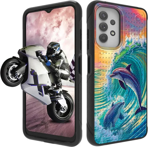 Vista 32 de Funda protectora resistente de doble capa para Samsung A14 5G (parte trasera con textura antideslizante), TPU suave a prueba de golpes, para Samsung