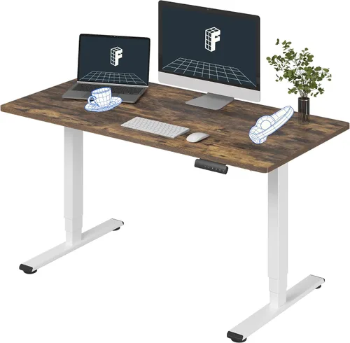 Vista 24 de FLEXISPOT E6 - Escritorio de pie eléctrico de 3 etapas con motor dual, 48 x 24, para usar sentado o de pie, soporta 220 lbs, altura ajustable