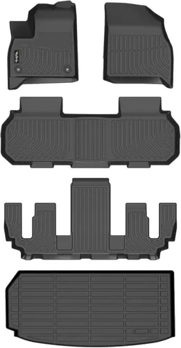 Vista 134 de Tapetes de piso para todo clima y forro de carga con respaldo para Chevrolet Suburban de 7 asientos 2021-2025 / GMC Yukon XL de 7 asientos