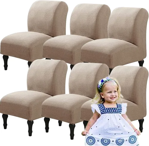 Vista 13 de Fundas elásticas para silla sin brazos, extraíbles y lavables, de elastano jacquard sin reposabrazos, protector de muebles para sala de estar, Verde