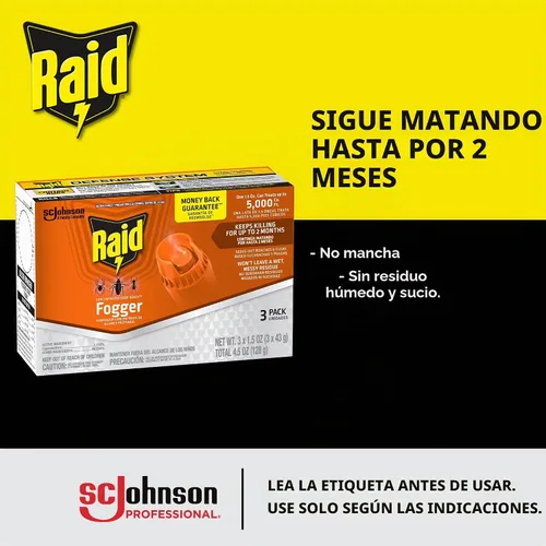 Vista 5 de Raid 305690 - Nebulizador concentrado de alcance profundo, lata de aerosol de 1.5 onzas, paquete de 3, 12K/CT