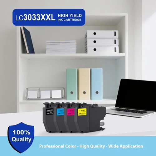 Vista 4 de LC3033 BK/C/M/Y - Juego de 4 cartuchos de tinta LC3033XXL compatibles con Brother LC3033XXL, LC3033BK, LC3033C, LC3033M, LC3033Y Juego de cartuchos