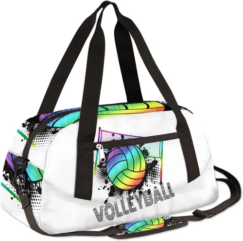 Vista 3 de Bolsa de gimnasio para mujeres y hombres, pequeña bolsa de lona para deportes, gimnasios, yoga, escapada de fin de semana, bolsa de viaje durante