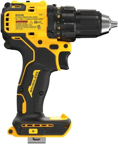 Vista 5 de DEWALT DCD793B 20V MAX Taladro atornillador inalámbrico compacto sin escobillas de 1/2 pulg. (solo herramienta)