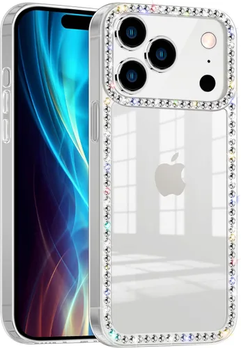 Vista 10 de Funda para iPhone 15, diseño de diamantes de imitación con purpurina, bonita para niñas y mujeres, con purpurina brillante y gemas de diseño