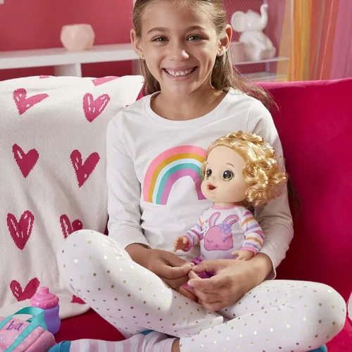 Vista 6 de Baby Alive Muñeca Bebé Pijamada de Conejito, Muñecas de 12 Pulgadas con Temática de Hora de Dormir, Saco de Dormir y Accesorios de Muñeca