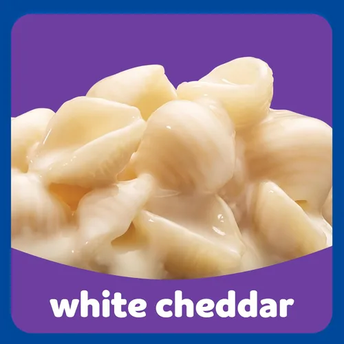 Vista 6 de Kraft Cena de macarrones y queso cheddar blanco con cáscaras de pasta (caja de 7.3 onzas)