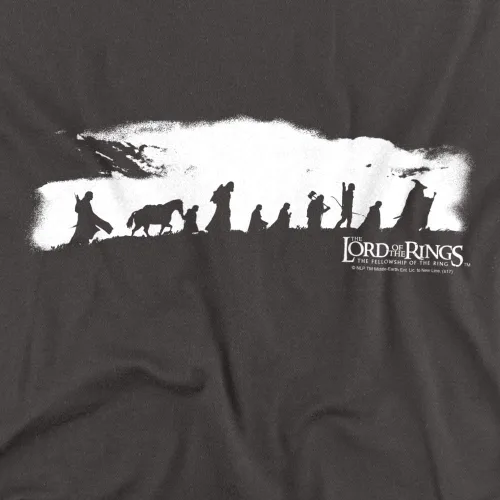 Vista 2 de Popfunk Camiseta clásica de El Señor de los Anillos The Fellowship, Carbón vegetal