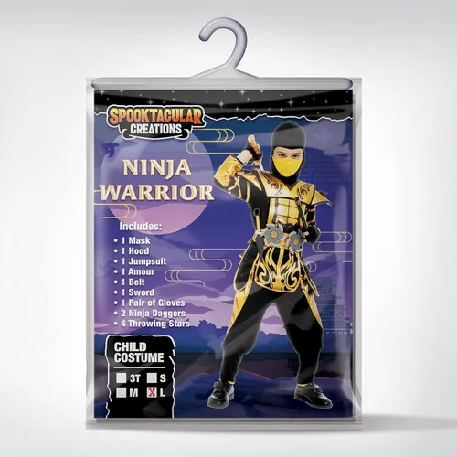 Vista 6 de Spooktacular Creations Disfraz de ninja para niños, disfraz de ninja con accesorios de ninja, juguetes para disfraz de Halloween