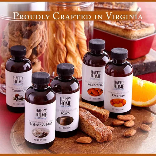 Vista 7 de Happy Home Emulsión aromatizante natural de sabor a almendra para hornear, certificado Kosher, 4 onzas.