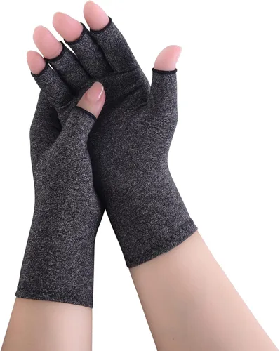Vista 7 de Donfri 2 pares de guantes de compresión para artritis, guantes sin dedos para mujeres y hombres, alivio del dolor de artritis, artritis reumatoide