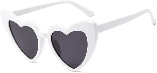 Vista 8 de Gafas de sol en forma de corazón para mujer, estilo ojo de gato, estilo retro 2 negro
