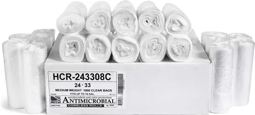 Vista 70 de Aluf Plastics Bolsas de basura de alta densidad, 10 galones, 4000 unidades, 6 micras (eq), 24 x 24 pulgadas, negras, para baño, oficina, industrial