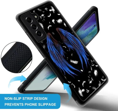 Vista 2 de ZHEGAILIAN Funda compatible con Samsung Galaxy S21 FE, diseño de patrón de policarbonato duro cubierta trasera antideslizante de absorción
