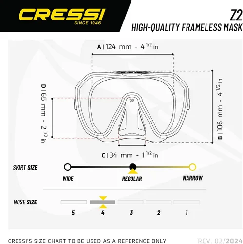 Vista 2 de Cressi Z2 Máscara y Juego de Esnórquel Córcega - Negro