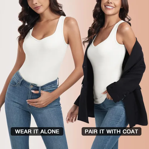 Vista 6 de WOWENY Camiseta sin mangas de forro polar térmico para mujer, sin mangas, cuello corazón, chaleco de invierno, ropa interior, camiseta cálida