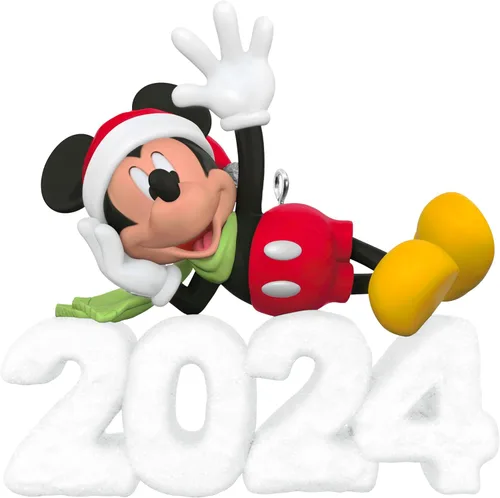 Vista 2 de Hallmark - Adorno de Navidad personalizado de Disney (Mickey Oh Boy!)