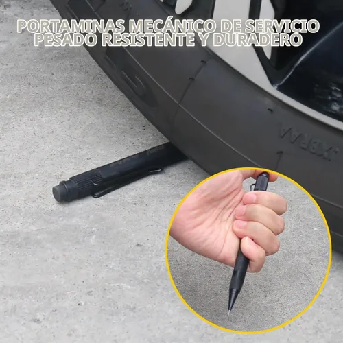 Vista 4 de ASINNO Lápiz mecánico de 1,3 mm, lápiz resistente a la intemperie 2B de plomo oscuro, lápiz mecánico de trabajo pesado para carpintería con 20