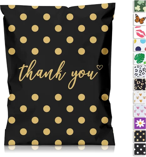 Vista 10 de JinRuiKJ Paquete de 25 sobres de polietileno con estampado de leopardo negro, 10x13, bolsas de envío para ropa, bolsas de correo autoadhesivas